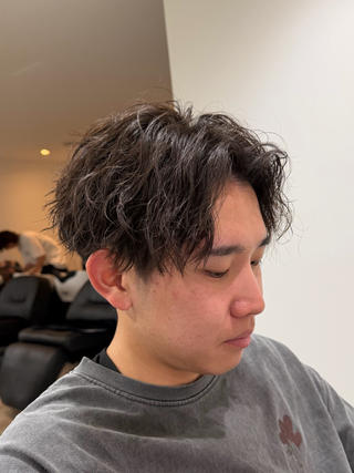 ショート パーマ メンズ Revo北安江店 でのいっさのヘアスタイル