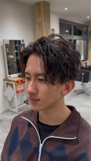 ショート パーマ メンズ Revo北安江店 でのいっさのヘアスタイル