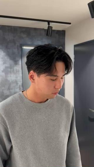 ミディアム パーマ メンズ 💈原宿指名No.1 センターパート💈のヘアスタイル