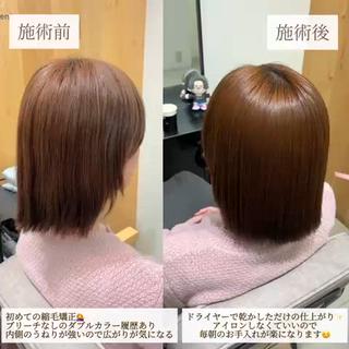 ミディアム miyu 美髪縮毛矯正𓂃꙳⋆のヘアスタイル
