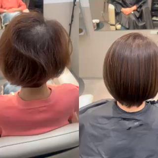 ショート カラー パーマ 神戸三宮美髪矯正 髪質改善特化★神田のヘアスタイル