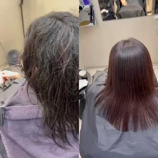 ロング カラー パーマ 神戸三宮美髪矯正 髪質改善特化★神田のヘアスタイル