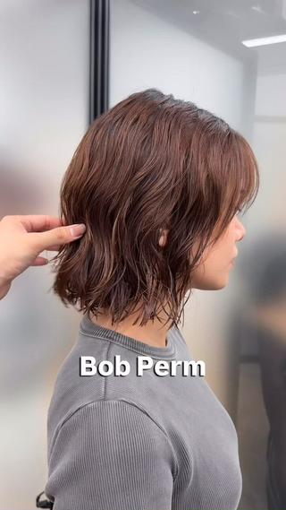 ミディアム パーマ ラフなパーマ 石川雄麻のヘアスタイル