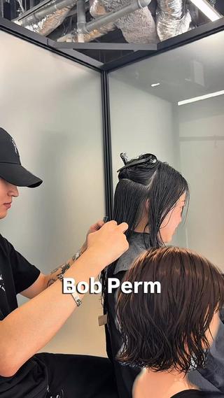 ショート カラー パーマ ラフなパーマ 石川雄麻のヘアスタイル