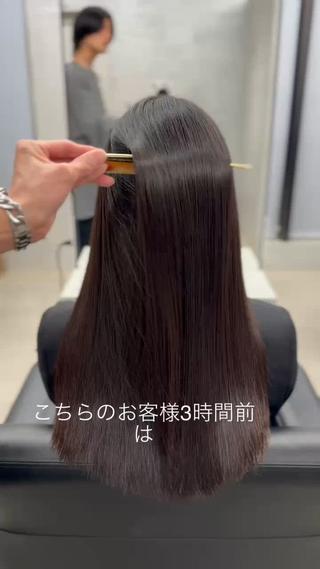 ロング 水田吉亮/髪質改善/ 縮毛矯正/レイヤーのヘアスタイル