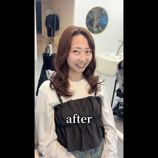 ワンカラーで明るくしたい方、可愛いベージュに仕上げます