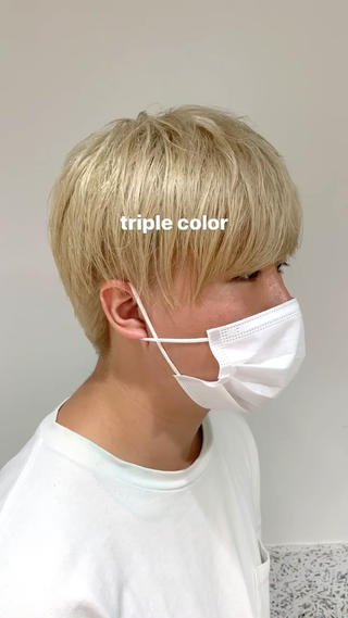 実際の営業中に仕上がったヘアスタイルです。