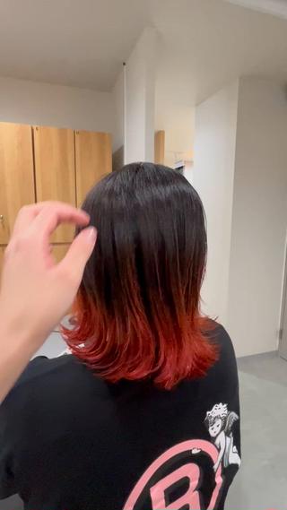 ミディアム omaフクダ 縮毛矯正/艶髪カラーのヘアスタイル