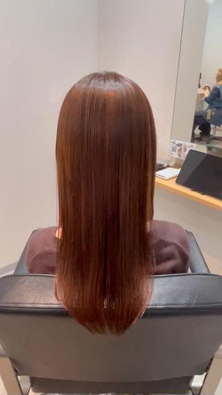 ロング omaフクダ 縮毛矯正/艶髪カラーのヘアスタイル