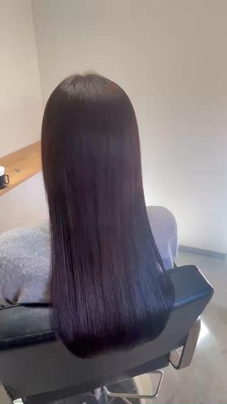 ロング omaフクダ 縮毛矯正/艶髪カラーのヘアスタイル