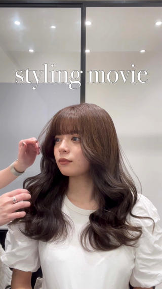 巻いた後のセット動画です韓国ヘアー/ヨシンモリ/
マロンブラウン/マロンカラー/秋カラー/秋ヘアカラー/トレンドヘアカラー／お任せカラー/髪質改善トリートメント/セット動画 