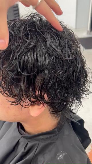 波巻きパーマ