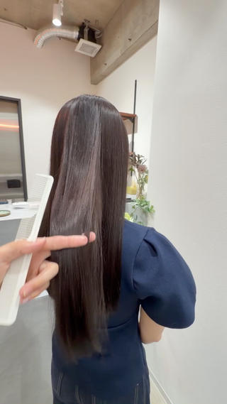 ロング カラー 縮毛矯正/艶カラー 【1日1名限定】のヘアスタイル