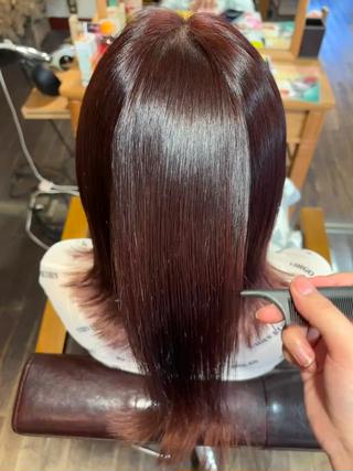 ブリーチなしダブルカラーにて再現可能な暖色カラーになります*゜