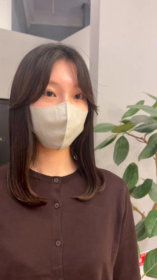 セミロング 久保 佳乃のヘアスタイル