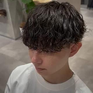 ショート パーマ メンズ Riku/メンズ/ クロスパーマ/ボブのヘアスタイル