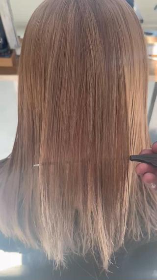 ワンブリーチで作る暖色ミルクティーベージュ