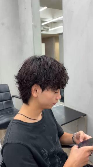 パーマ メンズ 藤本 康二のヘアスタイル