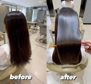 ロング カラー 美髪ストレート AOYAGIのヘアスタイル