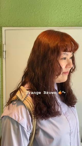 セミロング カラー パーマ Luna ☾ ໋のヘアスタイル