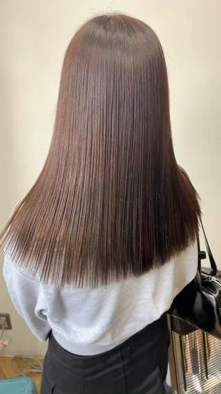 かわいい、ミルクティカラーに髪質改善縮毛矯正は最強です!