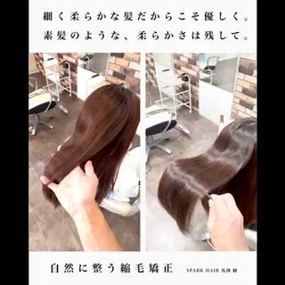 ロング カラー パーマ 自然に整う縮毛矯正/ 髪質改善/馬渕樹のヘアスタイル