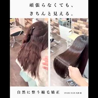 ロング カラー パーマ 自然に整う縮毛矯正/ 髪質改善/馬渕樹のヘアスタイル