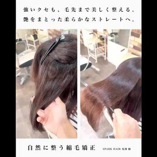 セミロング カラー パーマ 自然に整う縮毛矯正/ 髪質改善/馬渕樹のヘアスタイル