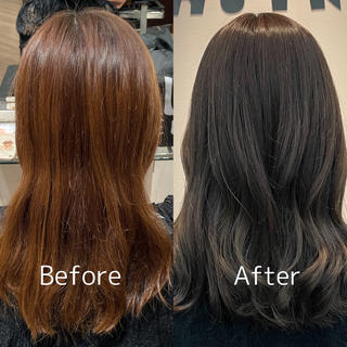 ロング カラー ひなた あゆみのヘアスタイル