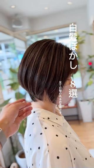 ショート 白髪ぼかしハイライト 💫ミネ ヒロシのヘアスタイル