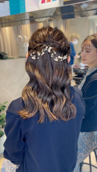 結婚式参列ヘア・:*+.