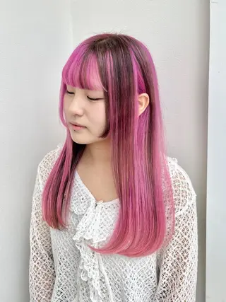 ロング カラー 派手髪デザインカラー ヒロカのヘアスタイル
