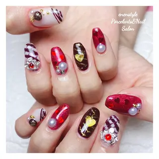 ミディアム ネイル 🐾enen style 🐾のネイルデザイン