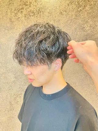 ショート パーマ メンズパーマ特化 カバヤマ　リョウのヘアスタイル