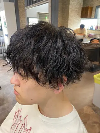 ショート パーマ HRK 1st.メンズサロンのヘアスタイル