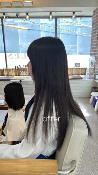 ロング エクステ ハイトーン 💭黒崎ハルカのヘアスタイル