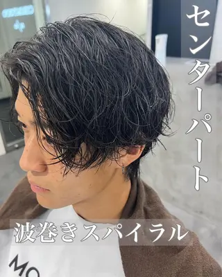 ミディアム パーマ メンズ 垢抜け・メンズパーマ 津山祐紀のヘアスタイル