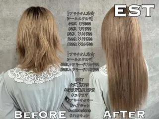 ロング メンズ ヘアアレンジ カラー 外れにくいエク💚 EST梅田TAKIのヘアスタイル