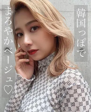 ミディアム カラー ヘアアレンジ レイヤー/艶髪 🇰🇷Ryotaのヘアスタイル