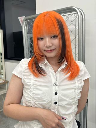 ミディアム カラー 🥀YUIHA🥀 テザインカラー♥のヘアスタイル