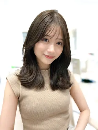 セミロング 顔周り/くびれヘア 韓国ヘア💕風間るなのヘアスタイル