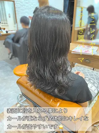 ミディアム パーマ 襟足でお悩みの方✂︎ くびれ職人ハシモトのヘアスタイル