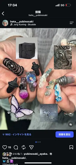 ネイル Hata nail 🎀個性派ニュアンスのネイルデザイン