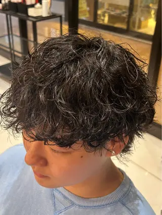 ショート パーマ メンズ 永田 雄真のヘアスタイル