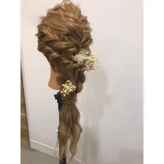 ロング ヘアアレンジ 暖色カラー🍊 ボブ🌿顔周りcutのヘアスタイル