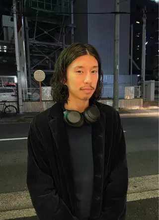 ミディアム パーマ メンズ 難波 晃助のヘアスタイル