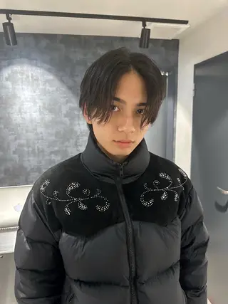ミディアム メンズ 💈ニュアンスパーマ センターパート💈のヘアスタイル