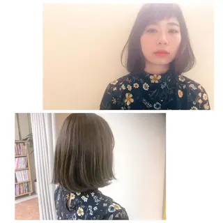 ミディアム カラー ✨艶ブリーチカラー ✨四ノ宮裕己のヘアスタイル