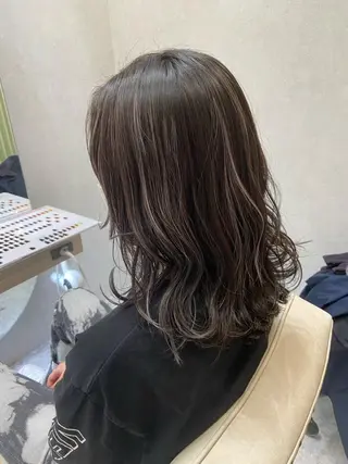 ミディアム カラー 永井 亮のヘアスタイル