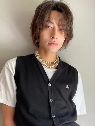 ミディアム パーマ メンズ moanin モーニンのヘアスタイル